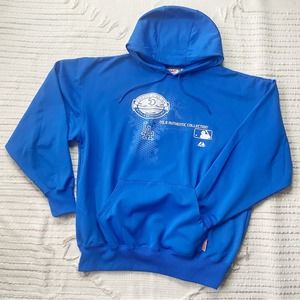 MLB Majestic Authentic Collection LA Dodgers 50th Anniversary blue hoodie Sz XL
